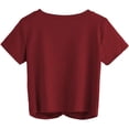 thumbnail image 3 of T-Shirt à Manches Courtes Solide à Manches Courtes et à Manches Courtes pour Femmes, 3 of 5