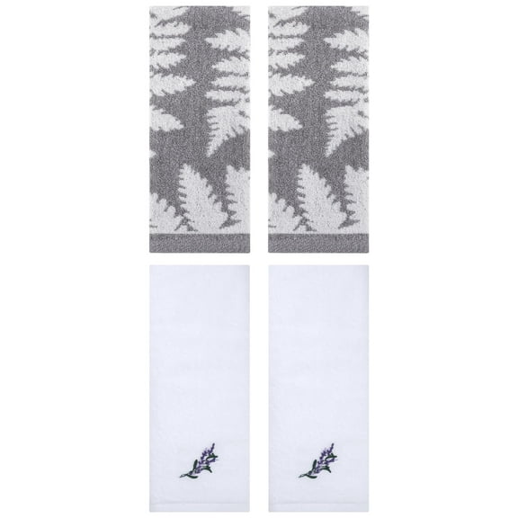 Unique Bargains 4 Pcs Cotton Soft Absorbent Hand Towels 13 x 29 Inch Blue/White