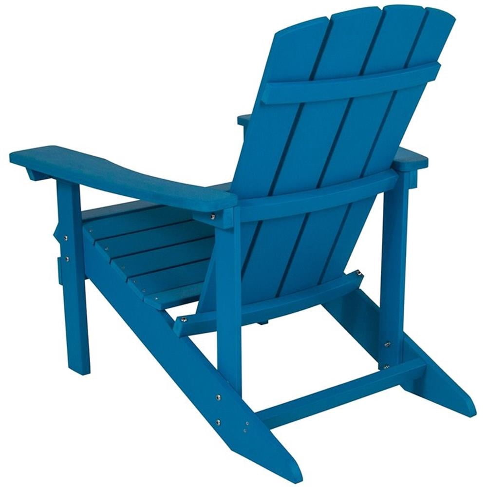 Home Square 2 Piece Faux Wood Adirondack Chair Set In Blue
