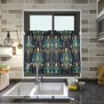 thumbnail image 4 of Yayeee Kitchen Curtains Tier Pair Light Filtering 27"x24" Rod Pocket Short Cafe Window Panel, Gold Peacock Pattern, 4 of 7