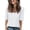 White, variant on QHWAUAKFBN T Shirts For Women Graphic Summer Half Sleeve V Neck Shirts Loose Fit Printed Elbow Length Sleeve Blouses Tshirts Top