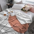 thumbnail image 5 of Fleece Blanket Boho Modern Flower Line Sketch Art Blankets, Soft Cozy Warm Flannel Throw Blanket, Minimalist Color Block Blanket for Bed Couch Sofa,40x50In, 5 of 9