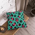 thumbnail image 3 of DouZhe Velvet Decorative Throw Pillow Covers Set of 2, Soft Square Cushion Cover with Invisible Zipper Leopard Dog Paw Camo Printing, 20"x20", 3 of 7