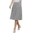 thumbnail image 4 of INSPIRE CHIC Gingham Skirt for Womens Summer Retro Below Knee Length Flared Skirts XS Black, 4 of 6