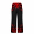 thumbnail image 5 of Cmfcve Men's Sweatpants Elastic Waistband Wide Leg Trousers Skater Streetwear Outdoor Straight Joggers Drawstring Flame Print Home Lounge Pants, 5 of 5