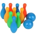 thumbnail image 1 of Bowling Toy 12Pcs/Set Kids Solid Color Pins Balls Bowling Game Indoor Sport Development Toy, 1 of 6