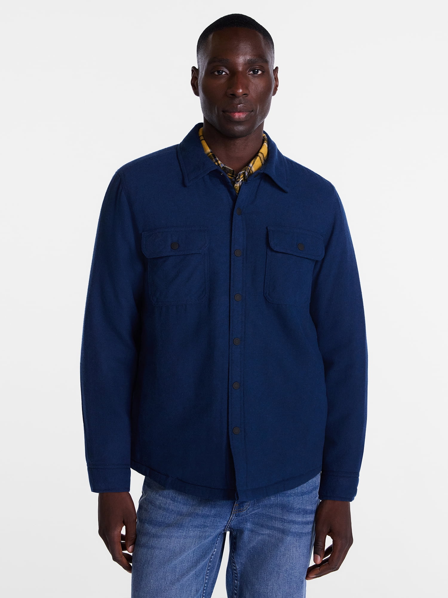 George Men's and Big Men's Shirt Jacket with Long Sleeves, Sizes S-3XL