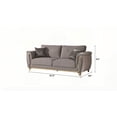 thumbnail image 5 of Modern Gray Fabric Upholstery Sofa 220×80×75cm with Wood Frame & Gold Accents, 5 of 5