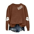 thumbnail image 4 of mgoYE Women Halloween Shirt T Shirts for Women Casual Western Graphic Pullover Tops Hoodies Tees Cowgirls Country Outfits(Brown,XL), 4 of 5