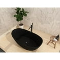 thumbnail image 3 of Castello USA Manhattan 64" Freestanding Solid Surface Soaking Bathtub in Black, 3 of 6