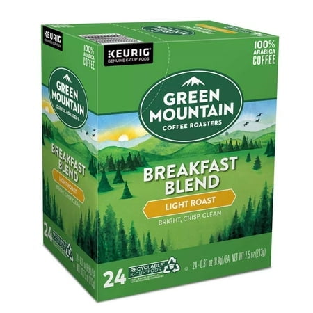 Green Mountain Coffee Roasters Breakfast Blend Light Roast K-Cup Pods, 24 Count
