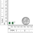 thumbnail image 2 of Gem Stone King 10K White Gold Green Simulated Emerald and White Created Sapphire Oval Halo Stud Earrings for Women (1.50 Cttw, Gemstone Birthstone, Oval 6X4MM), 2 of 5