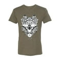 thumbnail image 2 of Drawn Tribal Wolf Animal Lover Mens Premium Tri Blend T-Shirt, Military Green, Small, 2 of 3