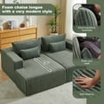 thumbnail image 5 of TUANLUO Chaise Lounge Indoor, 87" Oversized Upholstered Sectional Couch for Living Room, Corduroy 2-Seater Lounge Chair, No Assembly Required, Green, 5 of 12