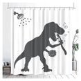 thumbnail image 1 of Funny Cat Shower Curtain, Cool Cat, Dinosaur, Japanese Ocean Wave (180x230cm) Ref: 2021, 1 of 5