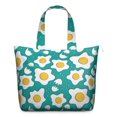 thumbnail image 1 of Weekender Bag with Food Eggshell Artwork Large Capacity Travel Tote Bag Featuring Fried Egg Chick Patterns, Lightweight Airplane Friendly for Weekend Trips, 1 of 5
