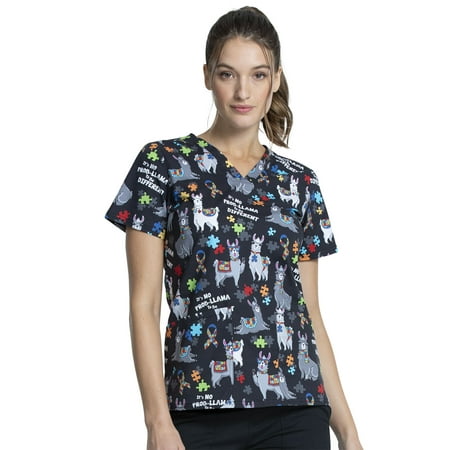 

Cherokee Prints Women s Scrubs Top V-Neck CK651