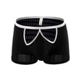 thumbnail image 5 of Fridja Men Casual Fashion Solid Boxer Briefs Breathable Mesh Ice Silk Front Opening Wide Waistband Multipack, 5 of 5