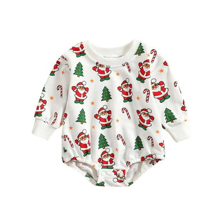 

Fesfesfes Newborn Toddler Baby Xmas Outfit Boy Girl Oversized Onesie Sweatshirt Cute Bodysuit Sale Items