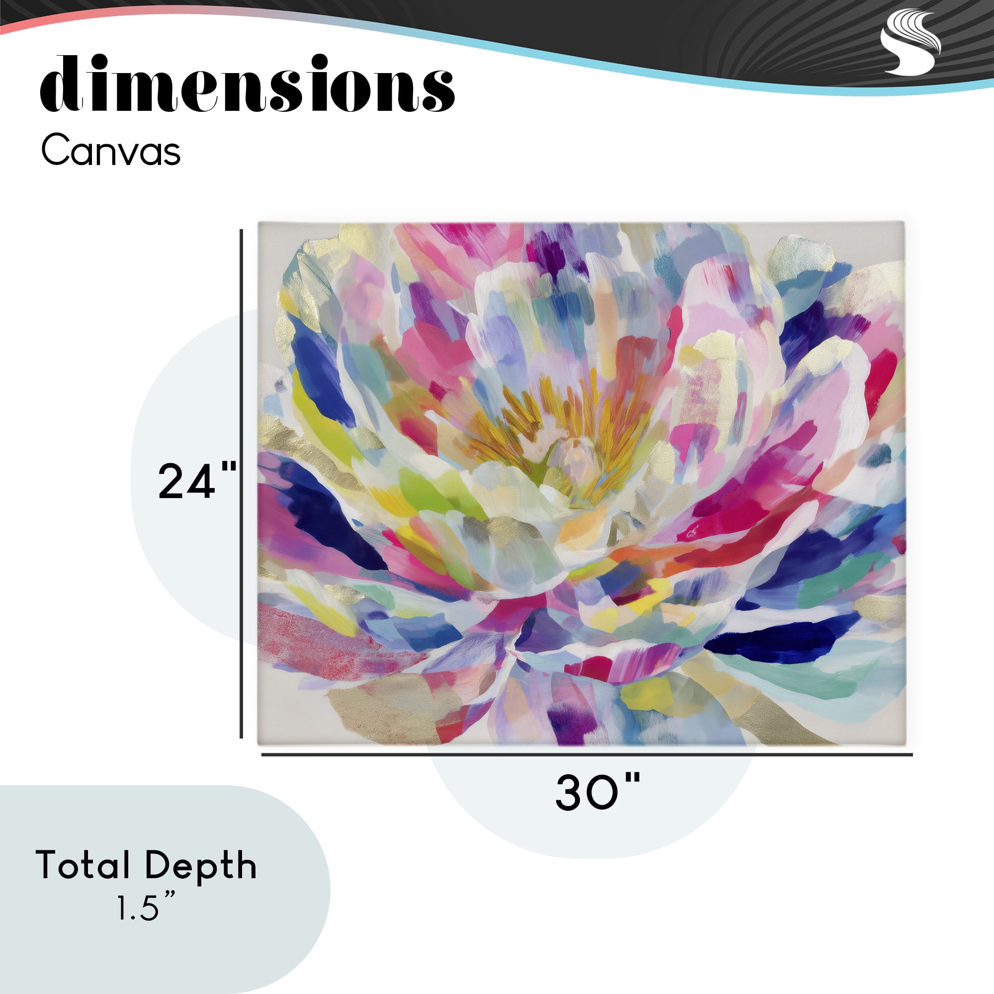 Stupell Industries Dahlia in Pink & Blue Canvas Wall Art, design by Chromatic Storm Studio