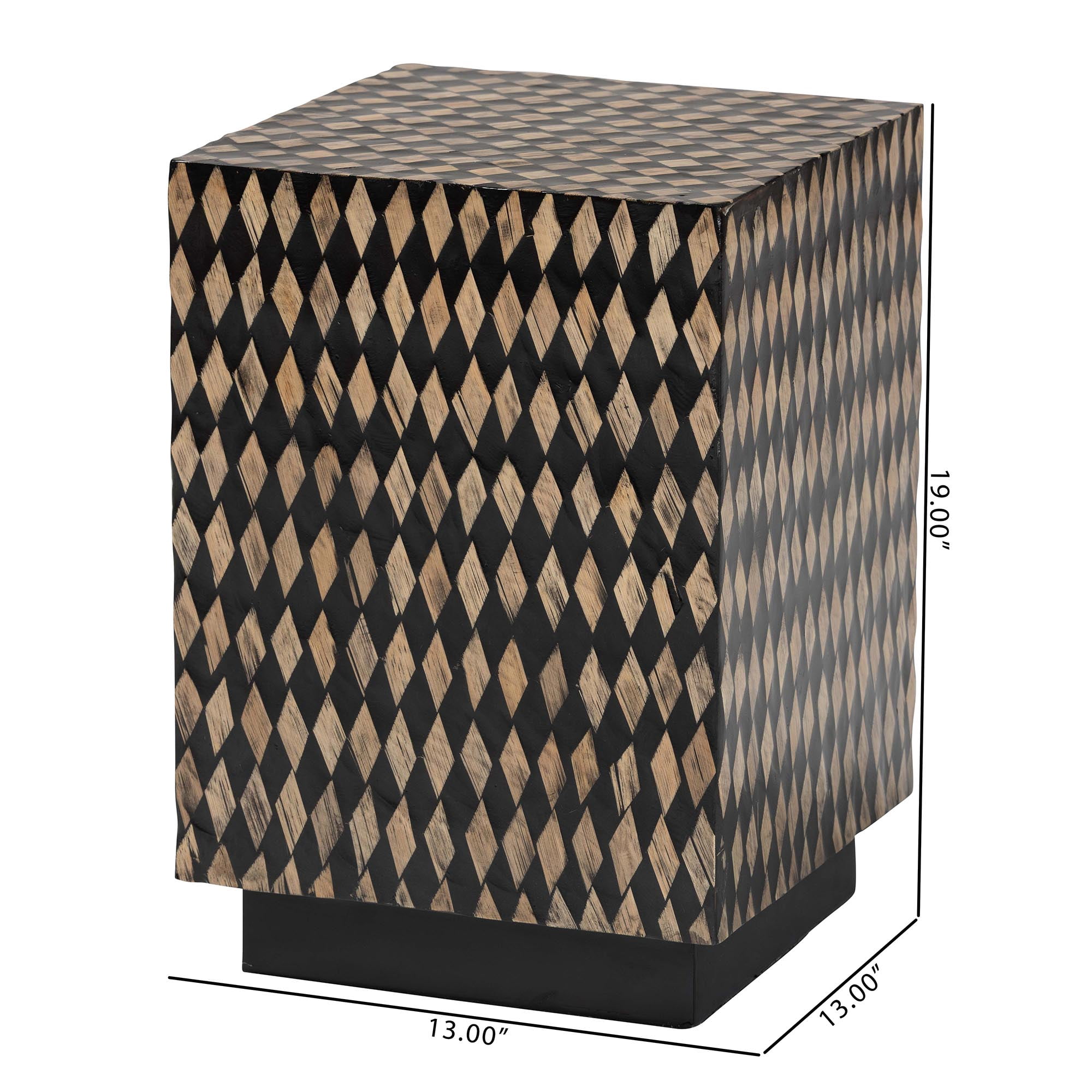bali & pari Paulo Art-Deco End Table, Black/Brown