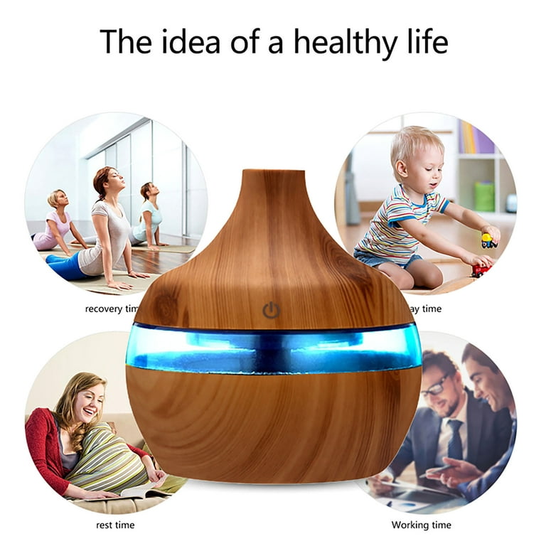 300ml Wood Grain Aromatherapy Air Humidifier - Multipurpose Aromatic  Essential Oil Humidifier with Night Light - USB Ultra Quiet Oil Diffuser
