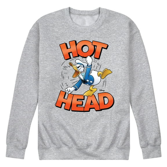 Disney - Hot Head Donald Duck - Men's Crew Neck Fleece Pullover