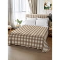 thumbnail image 3 of Twin Flat Sheet Only Fall Brown Beige Buffalo Plaid Soft Microfiber Cooling Bedding Sheets Rustic Check Minimalist Art Flat Bed Sheet for Hotel,Home Decor, 3 of 9