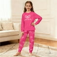 thumbnail image 4 of Themed Kids Pajama Cozy Holiday Print Loungewear For Girls Festive Family Sleepwear Soft Two Piece Outfit, 4 of 7