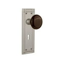 thumbnail image 5 of Nostalgic Warehouse Misbrn_Psg_234_Kh Brown Porcelain Solid Brass Passage Door Knob Set -, 5 of 5
