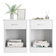 thumbnail image 6 of Homfa 2-Tier Nightstand with Drawer & Storage Shelf, Side End Table for Bedroom Living Room Set of 2, White, 6 of 8