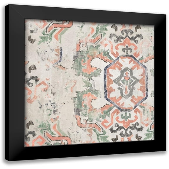 Reeves, Tom 12x12 Black Modern Framed Museum Art Print Titled - Oriental Rug II