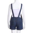 thumbnail image 6 of Womenâs Casual Adjustable Straps Stretch Denim Bib Overalls Shorts Rompers, 6 of 7
