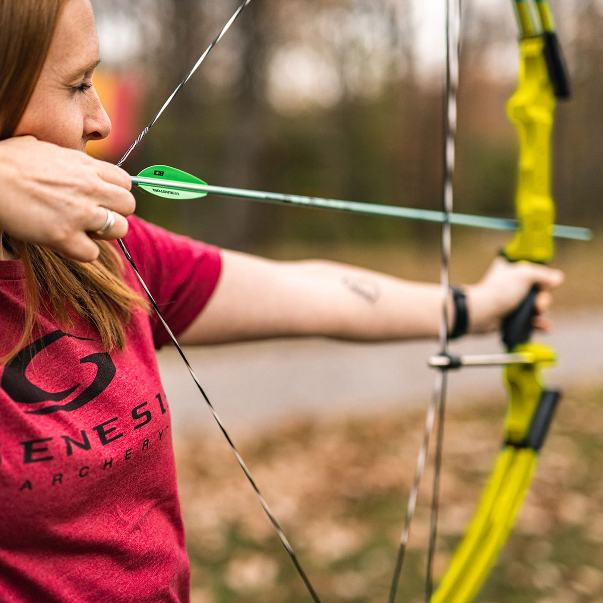 Genesis Archery Left-Handed Compound Bow Archery Kit, Yellow (2 Pack)