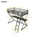 thumbnail image 5 of TOPCHANCES Twin Loft Bed with Desk Loft Bed with Ladder and Full-Length Guardrails X-Shaped Frame Bed  - Black, 5 of 12