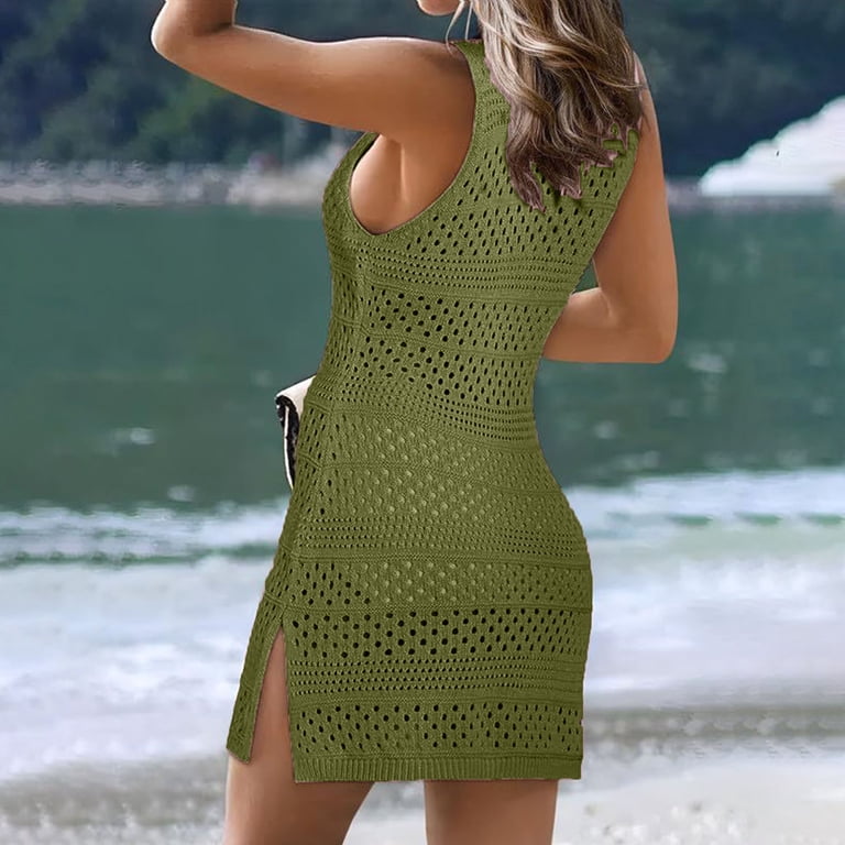 Puntoco Swimsuit for women 2025 Clearance Swimsuit Cover Ups for Women's  Hollow Out Crochet Swimsuit Short Dress Sheer Beach Cover Up Green 8(L) -  Walmart.com