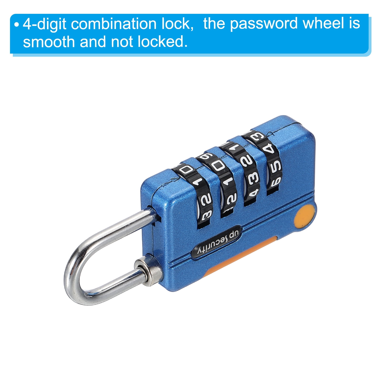 Unique Bargains Digit Combination Lock with Security Cable Blue 1m