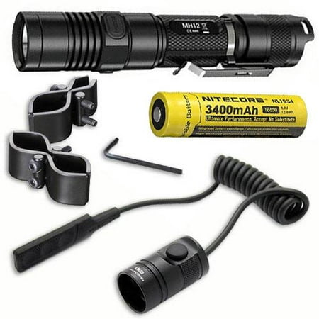 Combo: Nitecore MH12GT Rechargeable Flashlight w/GM03 Gun Mount  and  RSW1 Pressure