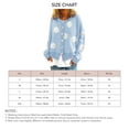 thumbnail image 3 of Pull Tricoté pour Femmes Motif Marguerite Boutons Col Rond Ample Pull-Over Bleu Ciel, 3 of 3