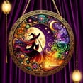 thumbnail image 2 of LAMIRO Witch Stain Art Hanging Decor - 2D Flat Circular Acrylic Wall Hanging for Halloween&Mystical Home Decor - Intricate Moon&Silhouette Designs, 2 of 4