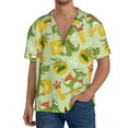 thumbnail image 3 of KLL Cartoon Dinosaurs Print Men's Shirt Short Sleeve Button Down Summer Cuba Beach Shirts- XX-Large, 3 of 7