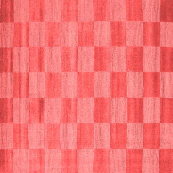 Ahgly Company Indoor Square Checkered Red Modern Area Rugs, 3' Square