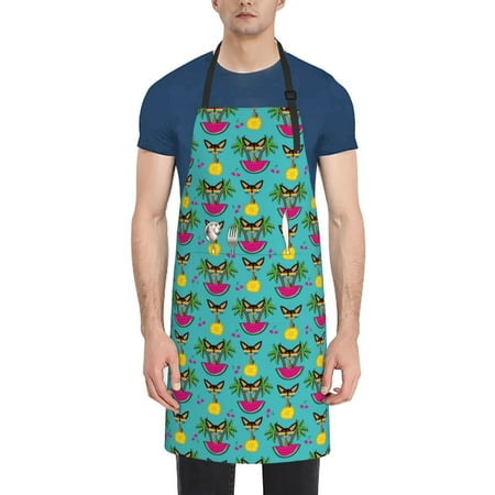 

Lukts Adjustable Apron with 2 Pockets Chef Cooking Kitchen Restaurant Aprons for Women Men-Sunmmer Cat