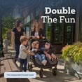 thumbnail image 4 of Foundations Gaggle Roadster Duo Side-by-Side Double Lightweight Stroller, Reclining Seats with UV Canopy, Black, 4 of 8