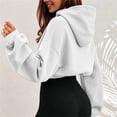 thumbnail image 5 of cocolona Womens Cropped Pullover Hoodies Casual Long Sleeve Solid Color Sweatshirts Fall Fashion Outfits with Pockets, 5 of 7