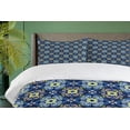 thumbnail image 3 of Abstract Duvet Cover Sets, Talavera Inspired Motifs, Bedding Set with 2 Duvet Covers & 4 Pillowcases, 2 Pack Queen Size, Apple Green Night Blue, by Ambesonne, 3 of 6