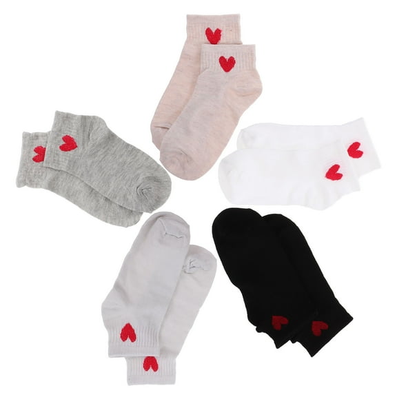 PAMINGONO 5Pairs Cotton Socks for Women Assorted Color Anti Slip Control Breathable Casual