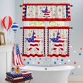 thumbnail image 4 of Independence Day Kitchen Curtains Valances 3 Piece Set, Flag Day Retro Blue Red Star Fireworks Stripes Rod Pocket Tier Curtain and Valance Drapes for Small Window 36 Inch Length for Bedroom Cafe, 4 of 9