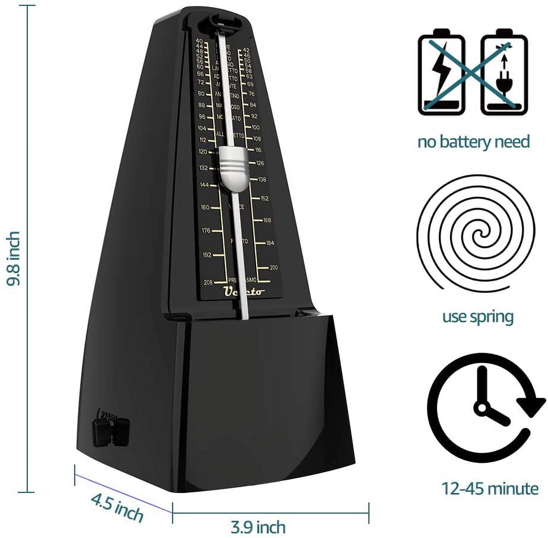 Mechanical Metronome,Black/Loud Sound,Piano Drum Violin Guitar