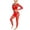 Red, variant on Sexy Lingerie Sets for Women Valentine Off Shoulder Long Sleeve Halter Tops Deep V Mesh Pant Bodycon Boudoir Set